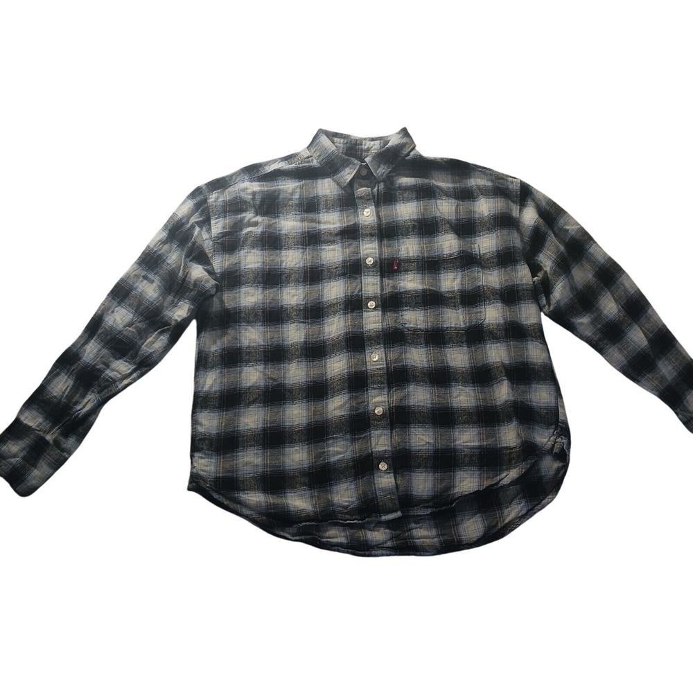 Levi's Plaid‎ Flannel Shirt Men's S Button-Up Long Sleeve Casual Retro Layering
